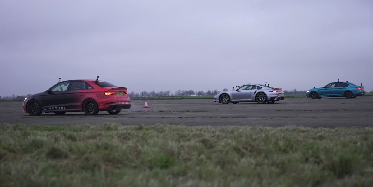 أودي RS 3 مقابل.  BMW M5 مقابل.  بورش 911 توربو إس ، من سيفوز؟